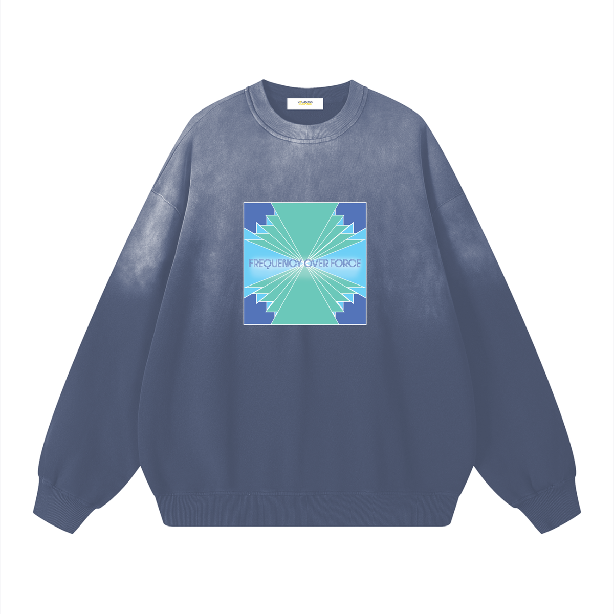 Frequency Over Force Sunfade Drop-Shoulder Cotton Sweatshirt
