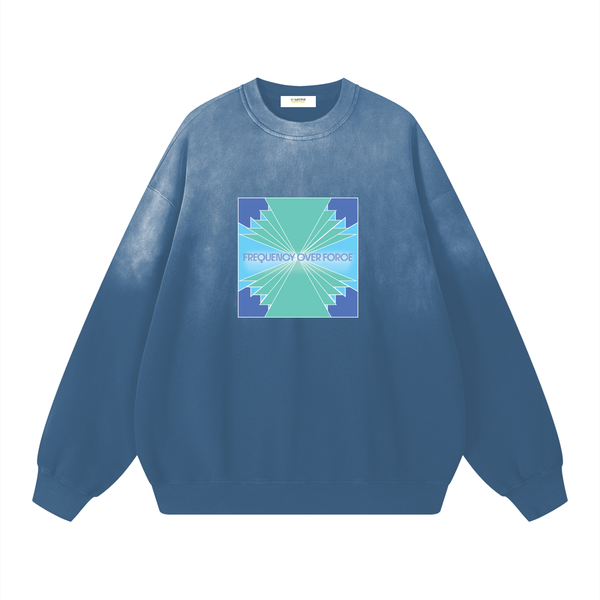 Frequency Over Force Sunfade Drop-Shoulder Cotton Sweatshirt